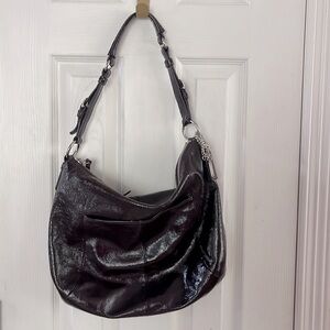 Coach purple patent leather shoulder bag